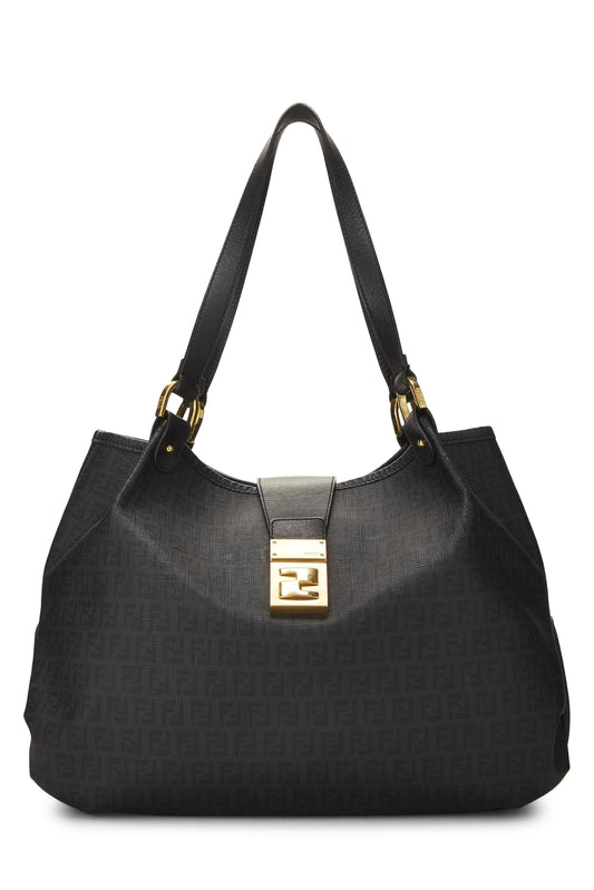 Fendi, Black Zucchino Chiusura Tote, Black