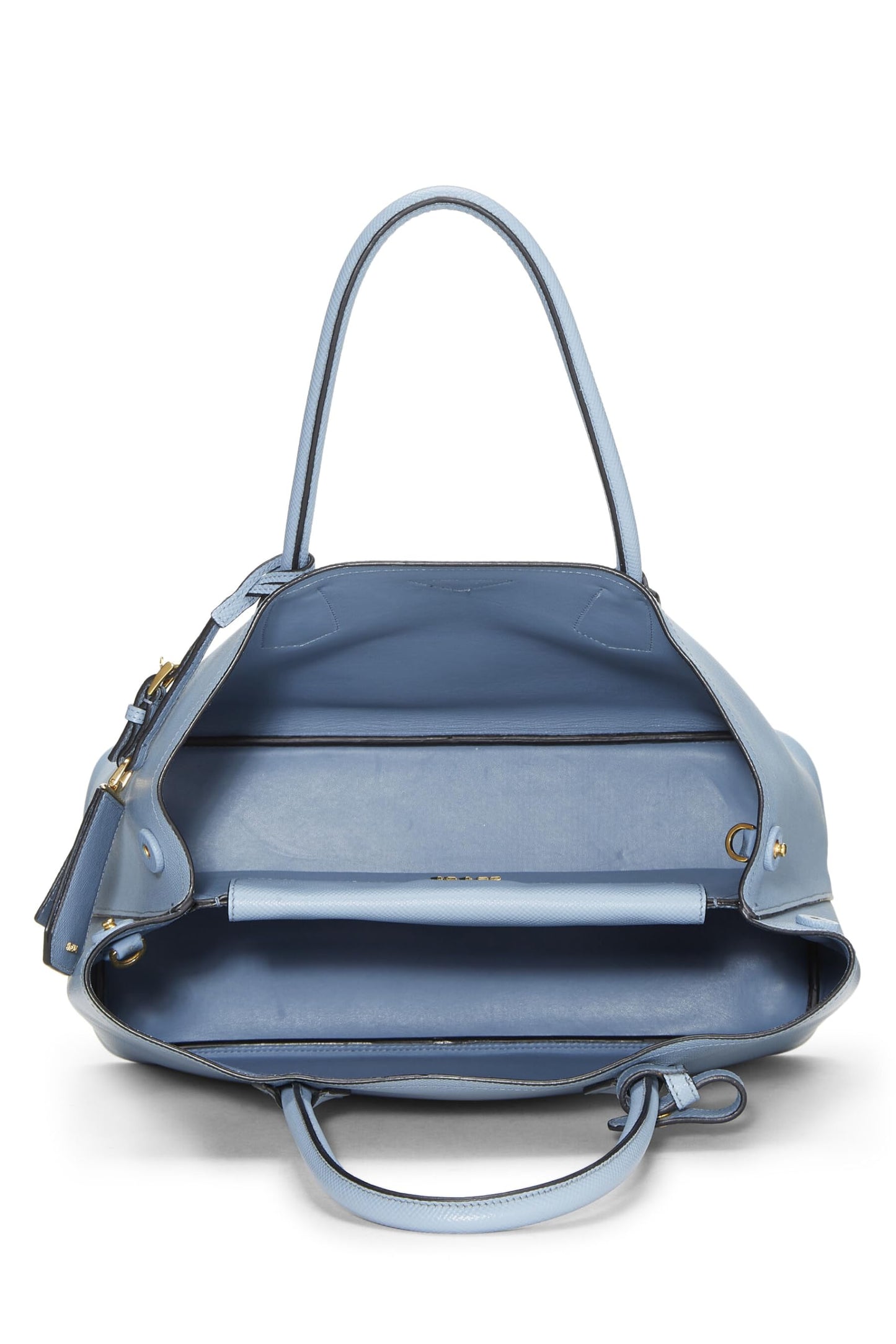 Prada, Blue Saffiano Double Bag Tote Medium, Blue