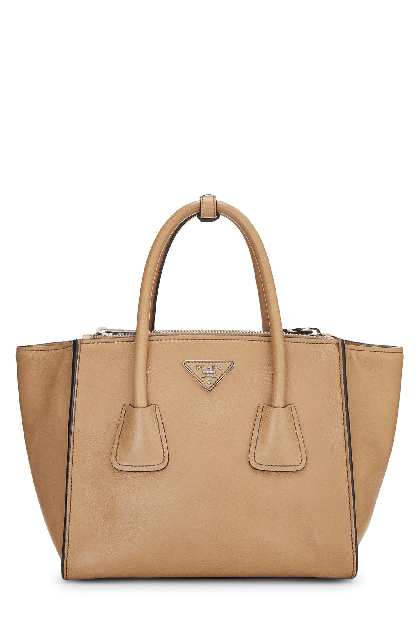 Prada, Brown Calfskin Grace Lux Concept Tote, Brown
