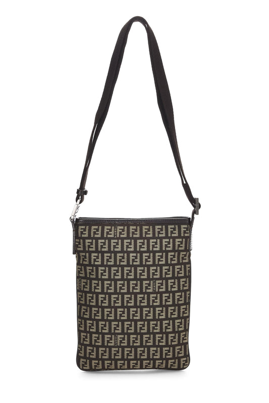 Fendi, Brown Zucchino Canvas Crossbody, Brown