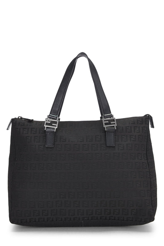 Fendi, Black Zucchino Canvas Tote Small, Black