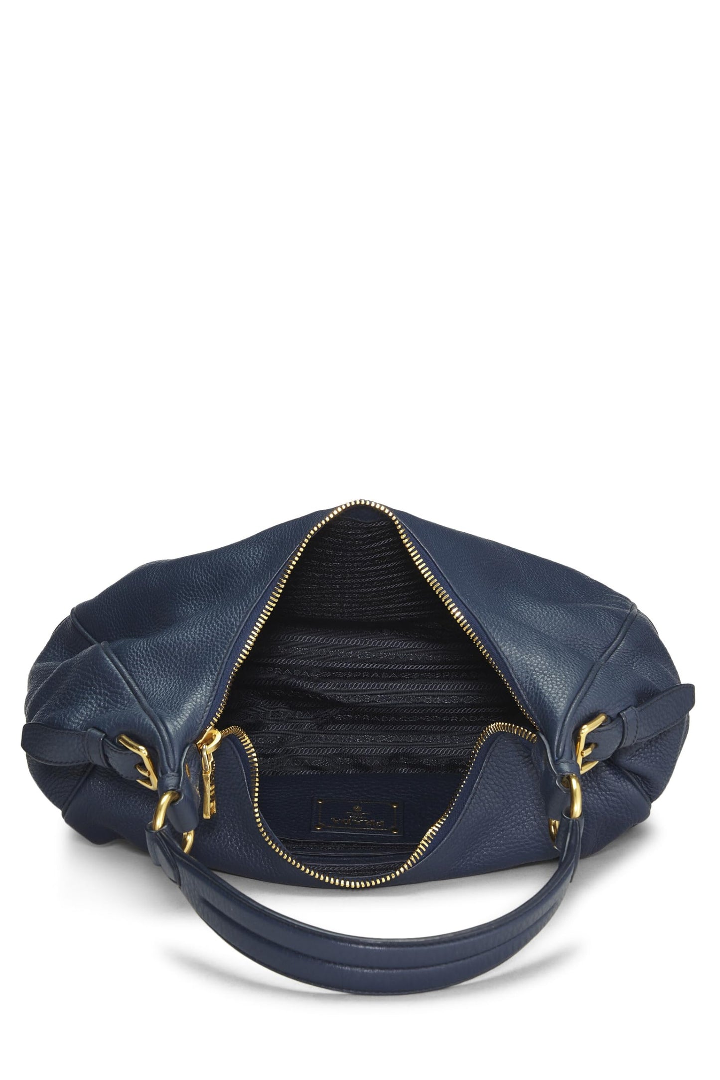 Prada, Blue Vitello Daino Hobo, Blue