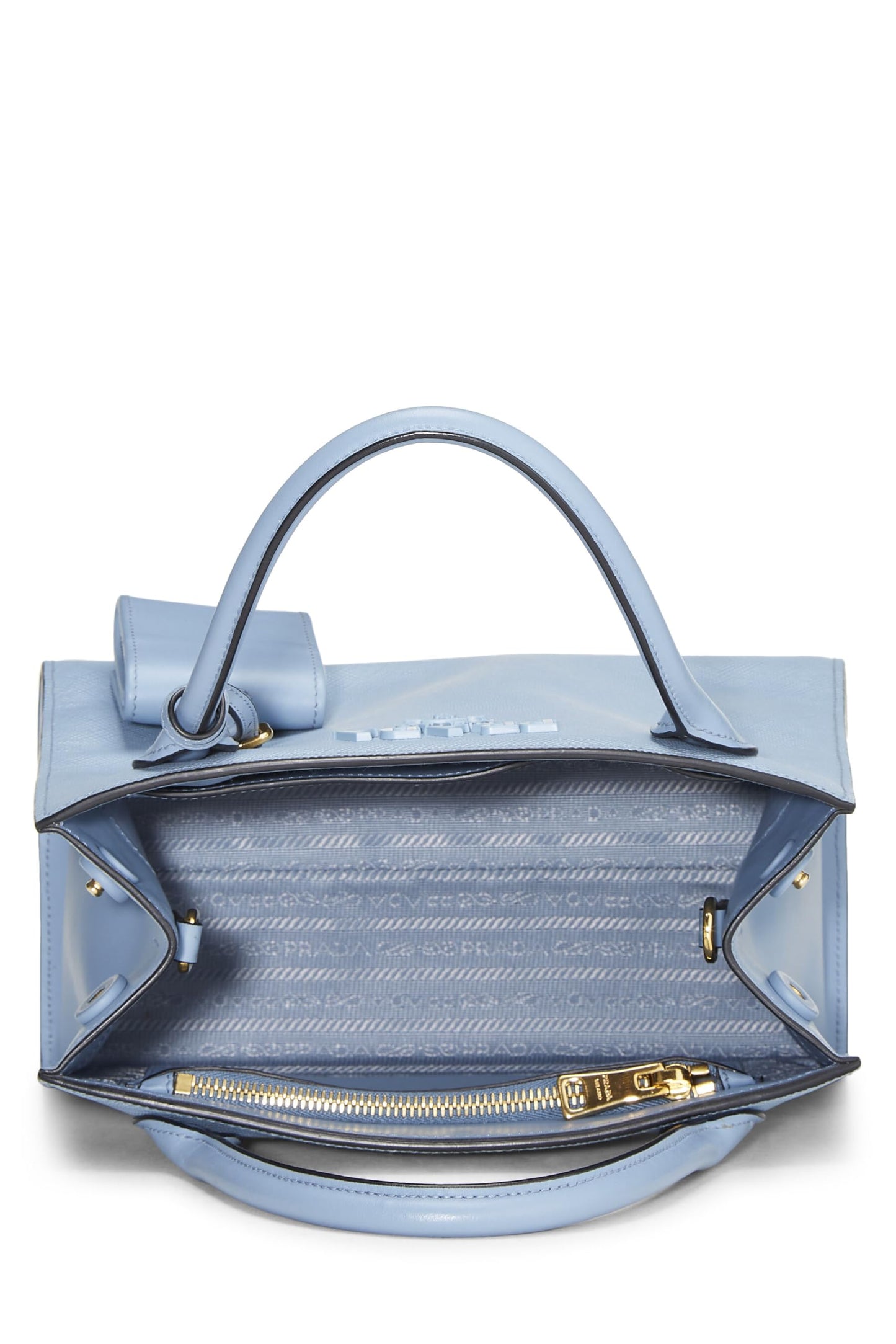 Prada, Blue Saffiano Leather Monochrome Bag Small, Blue