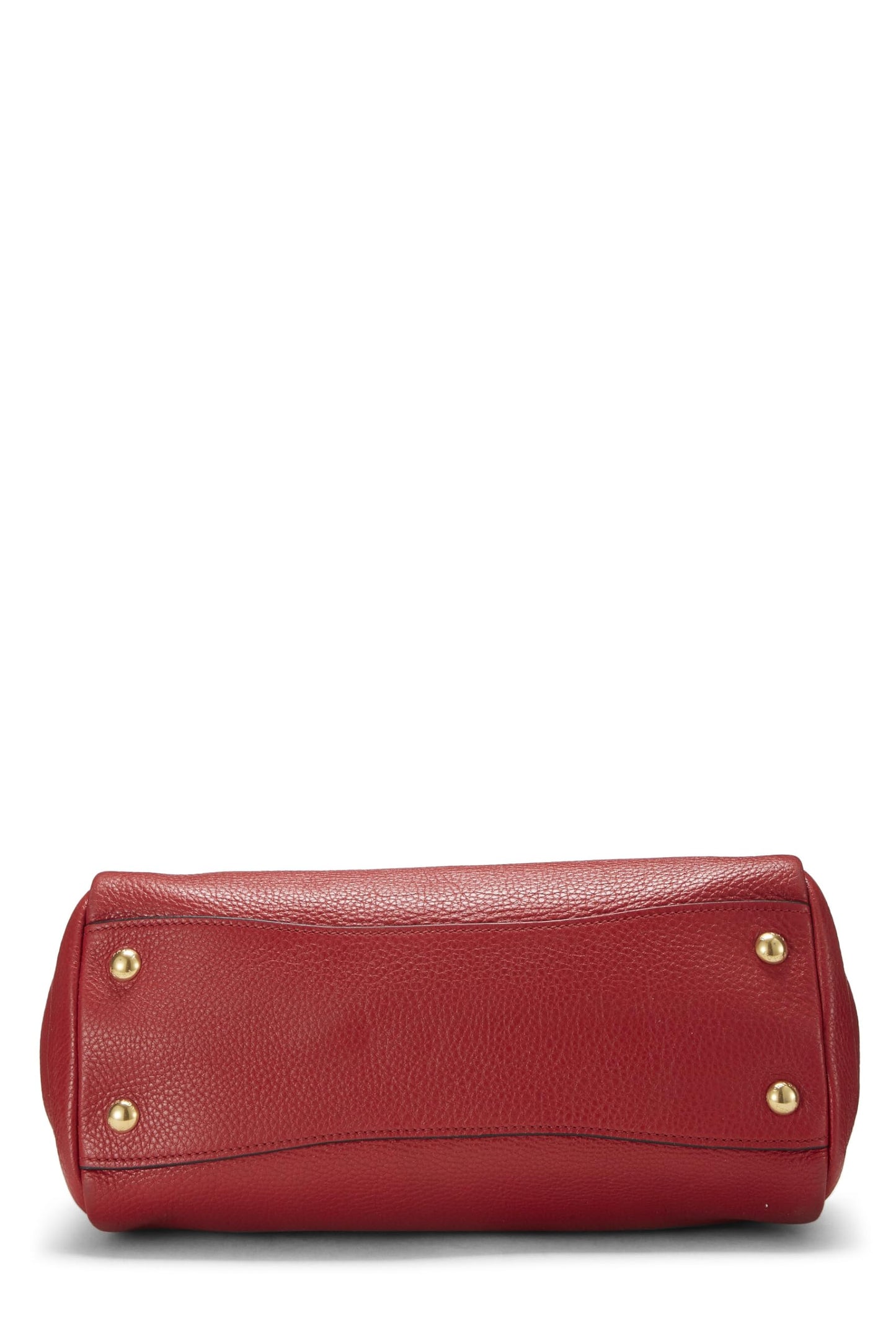 Prada, Red Vitello Daino Convertible Tote Small, Red