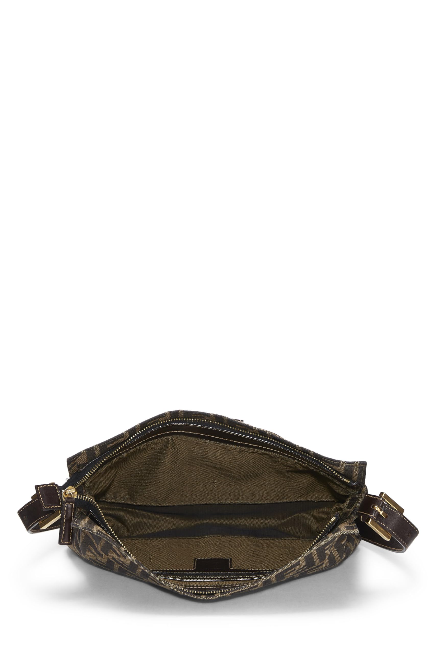 Fendi, Brown Zucca Canvas Shoulder Bag, Brown