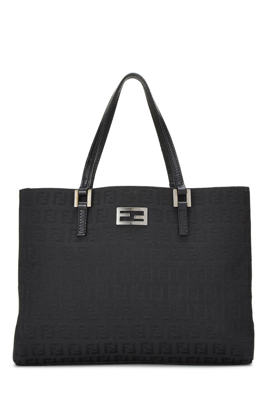 Fendi, Black Zucchino Canvas Tote Small, Black