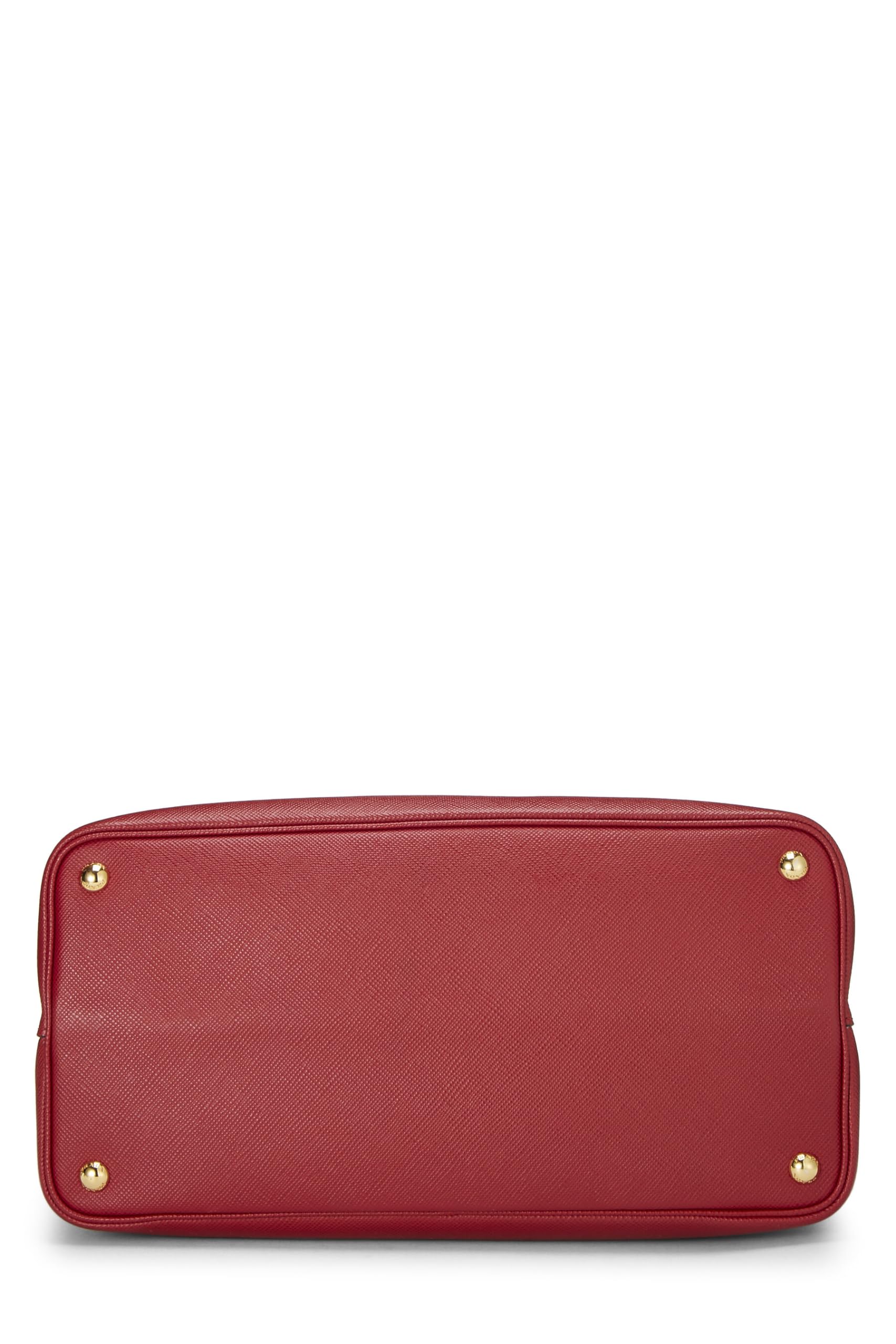 Prada, Red Saffiano Leather Double Tote Medium, Red