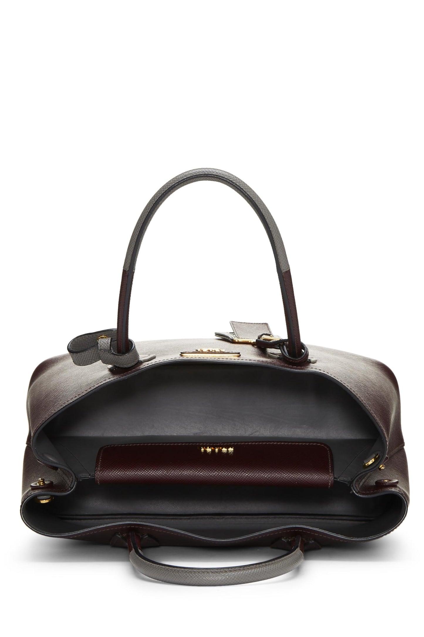 Prada, Purple Saffiano Double Bag Tote Medium, Purple