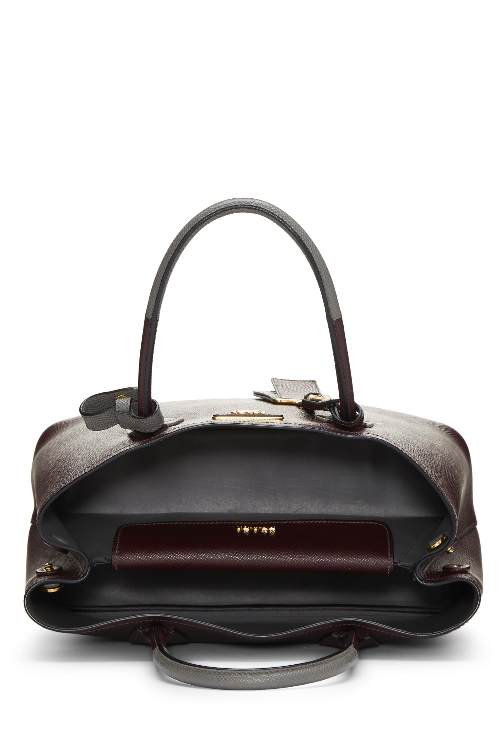 Prada, Purple Saffiano Double Bag Tote Medium, Purple