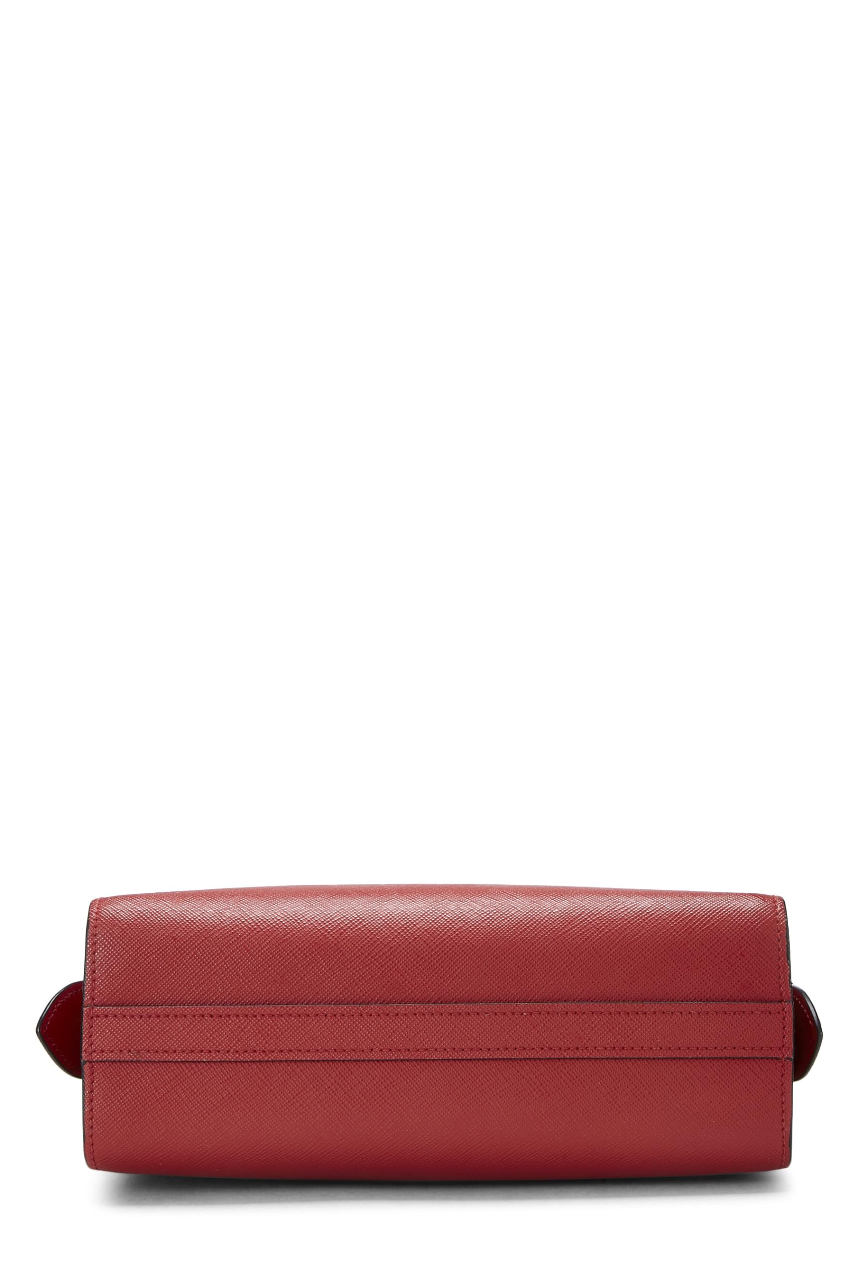 Prada, Red Saffiano Esplanade Crossbody, Red