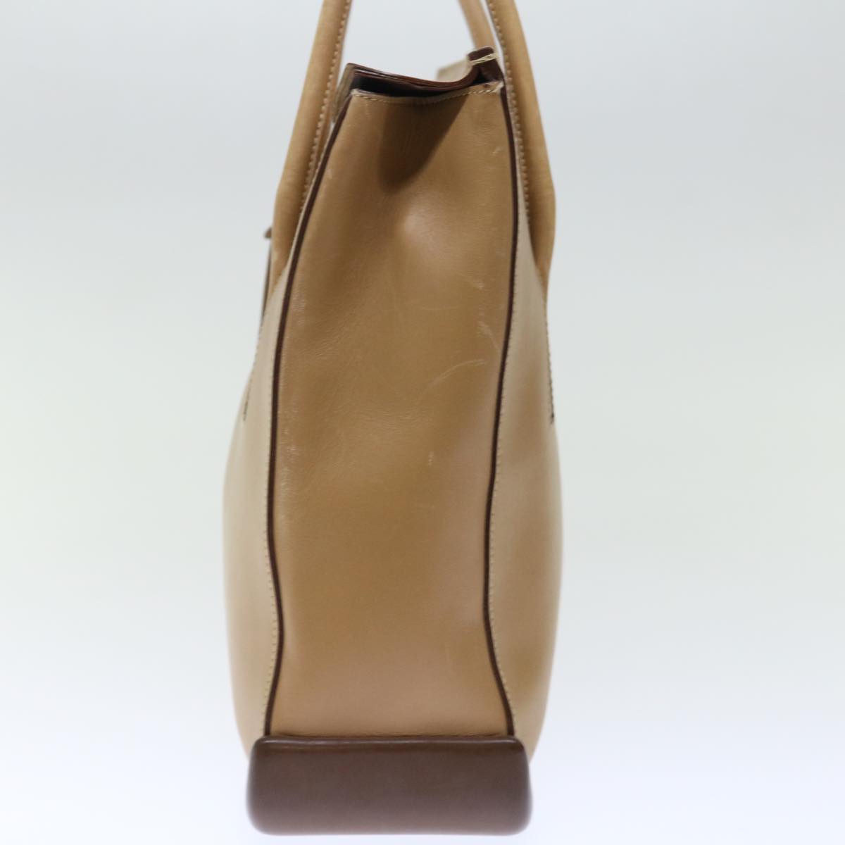 PRADA Shoulder Bag Leather Khaki Auth 72013