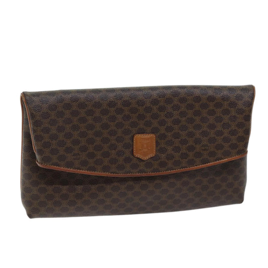 Luxury CELINE Macadam Canvas Clutch Bag PVC Brown 72089