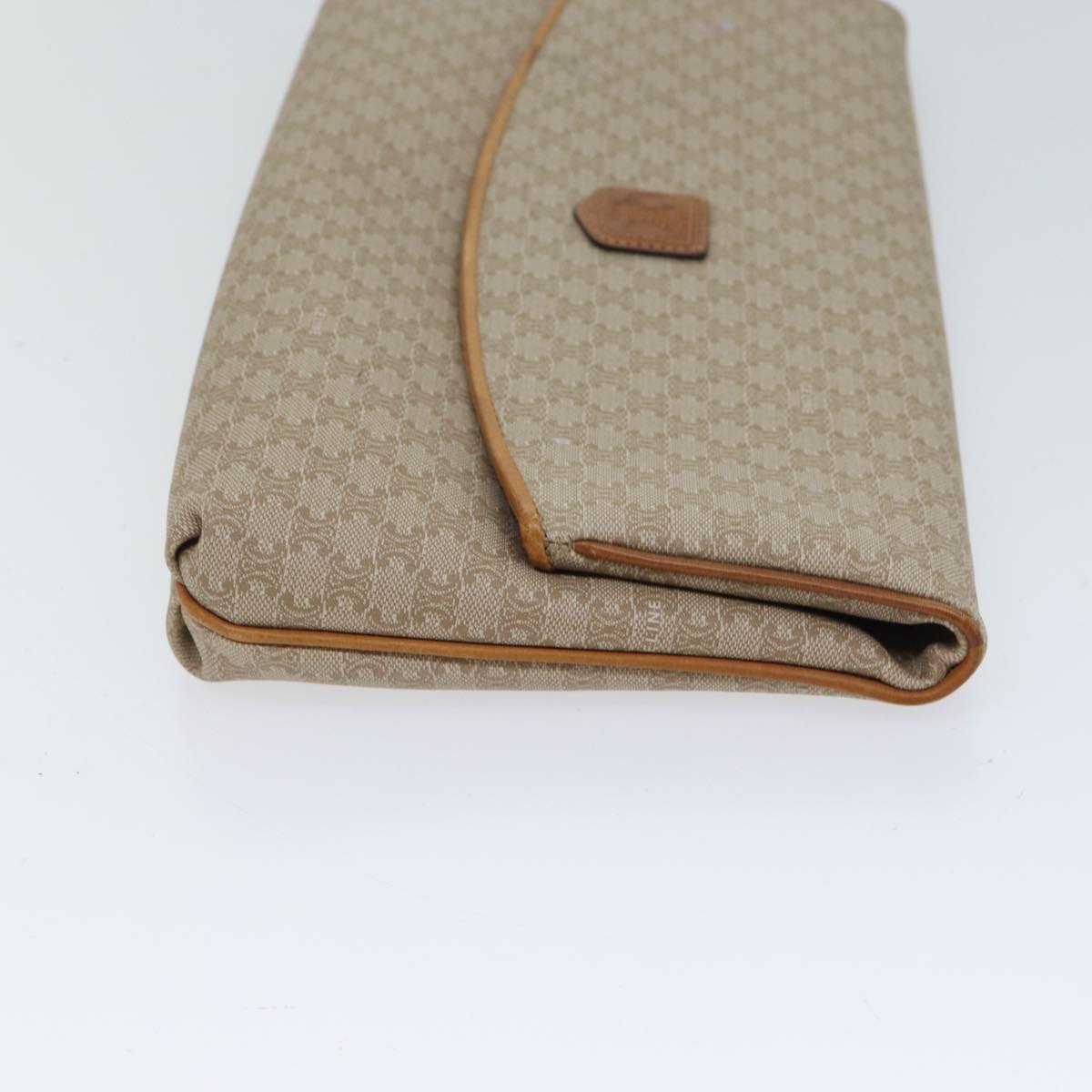 Luxury CELINE Macadam Canvas Clutch Bag Beige 72090