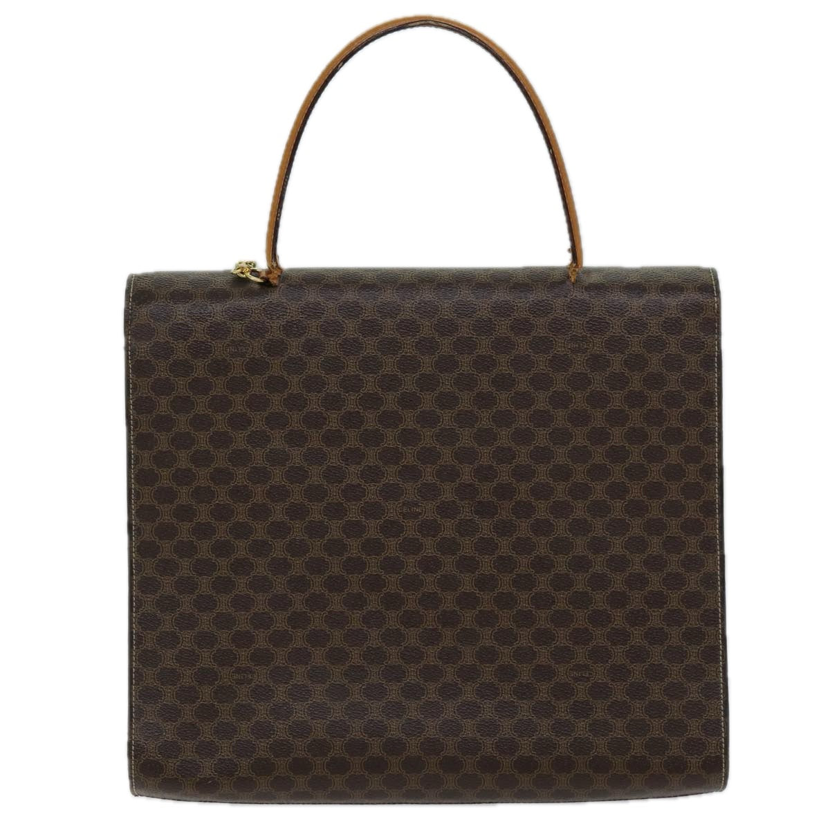 Luxury CELINE Macadam Canvas Hand Bag PVC Brown 72184