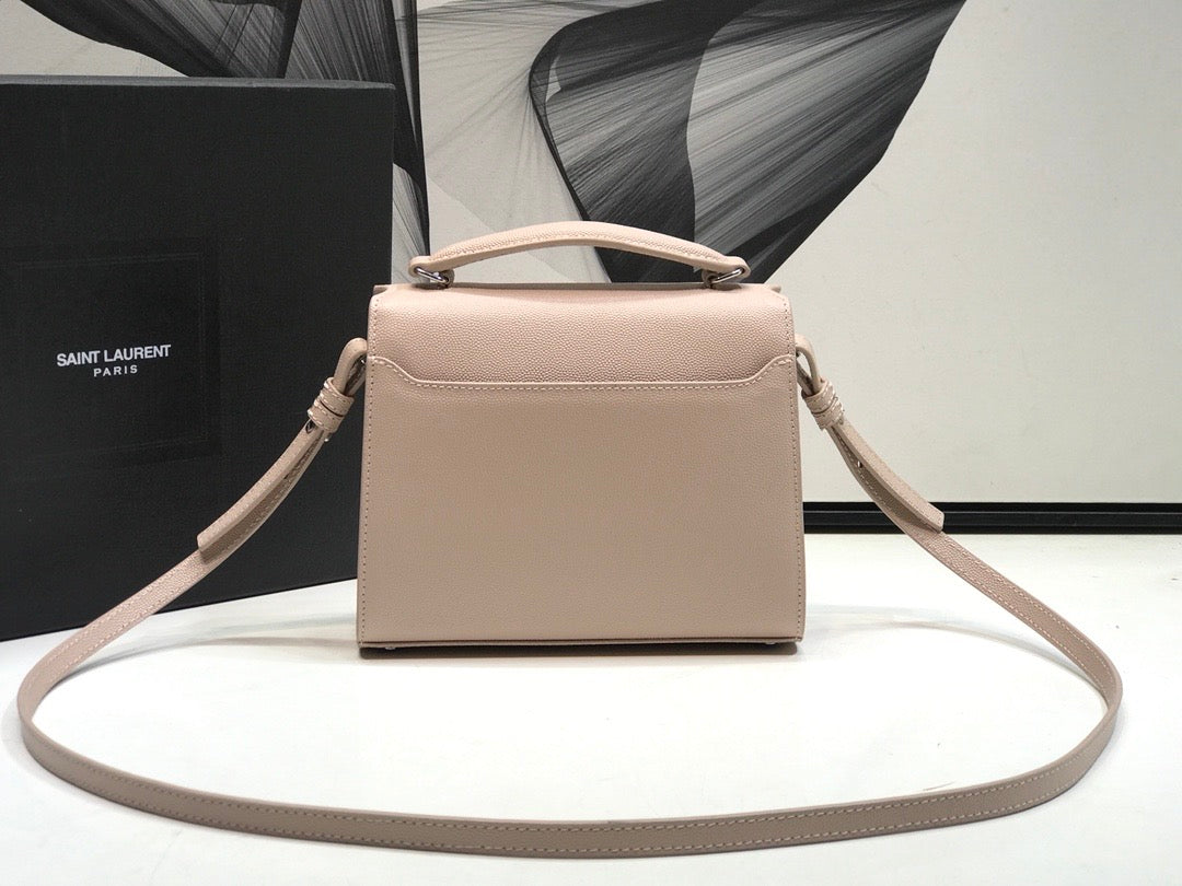 Yves Saint Laurent Cassandra Medium Top Handle Bag Beige.6in/.5cm