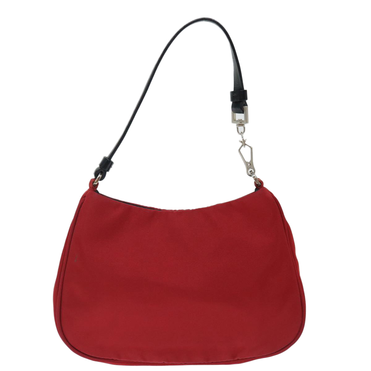 PRADA Pouch Hand Bag Nylon Red Black Auth 72315