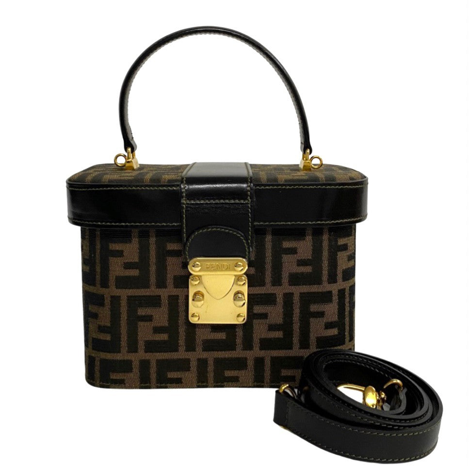 Fendi FF Logo Calf Leather Shoulder Bag