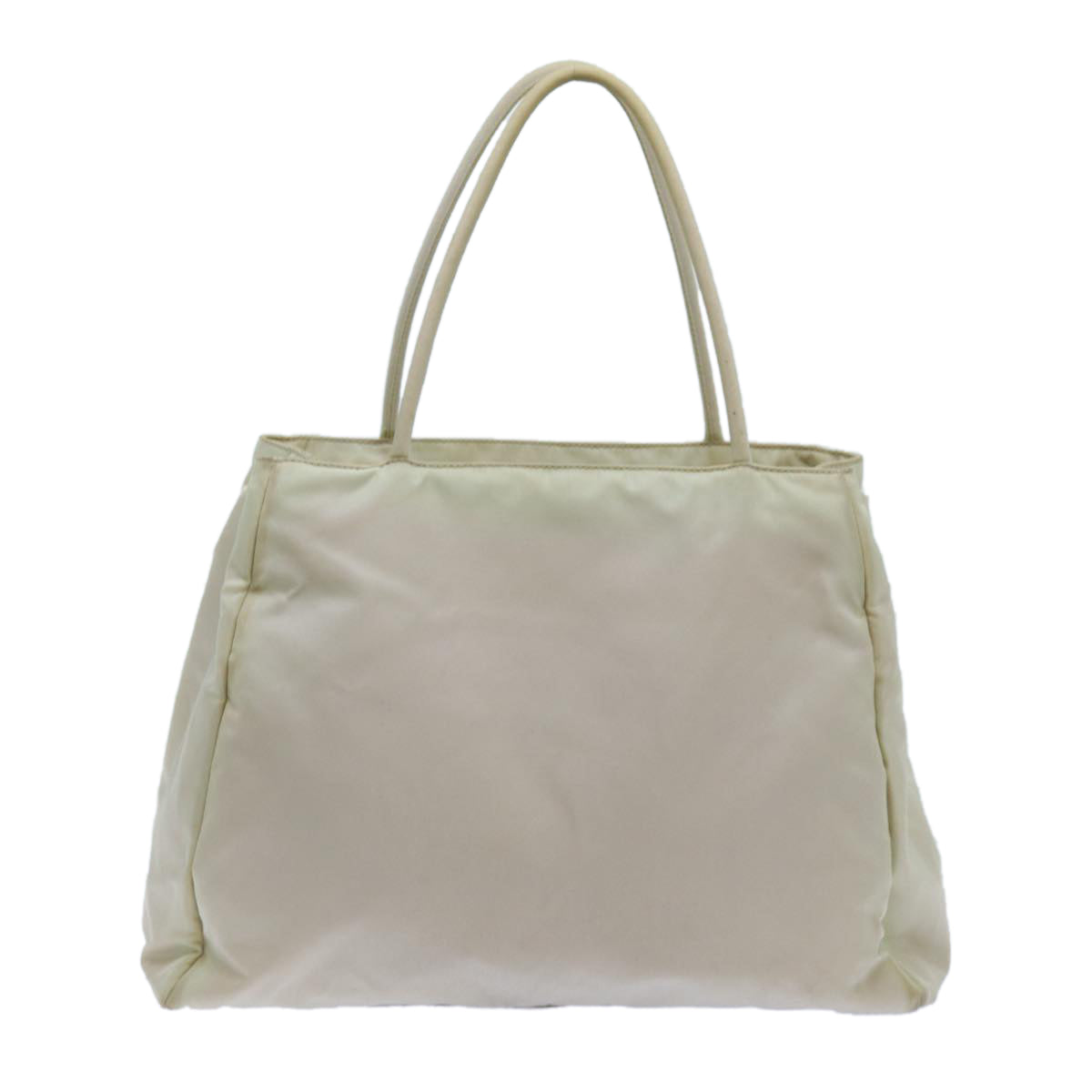 PRADA Hand Bag Nylon Beige Auth 72704