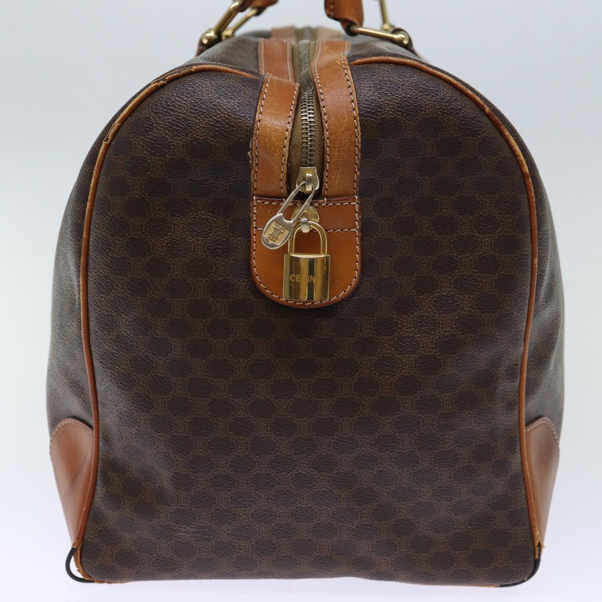 Luxury CELINE Macadam Canvas Boston Bag PVC Brown 72705