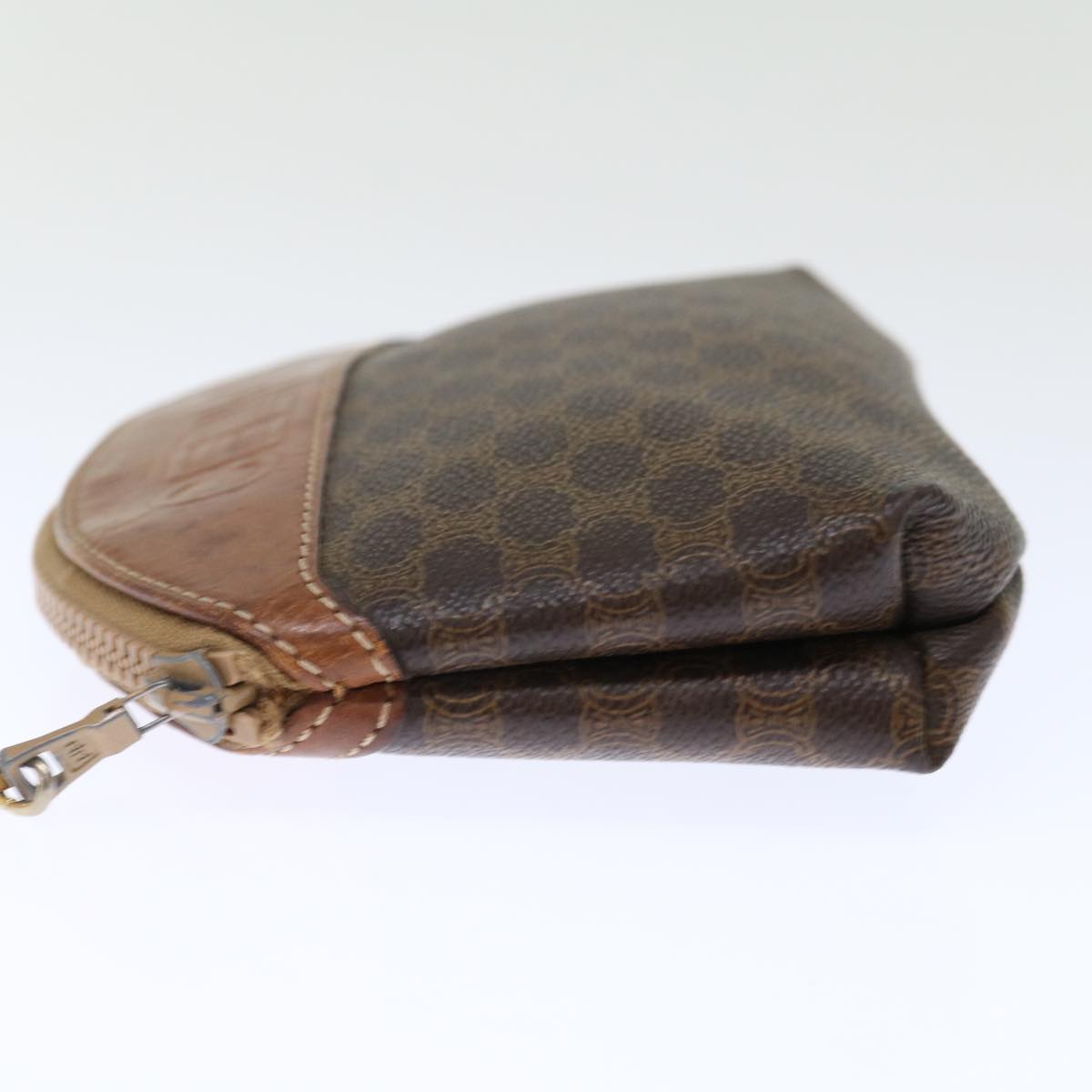 Luxury CELINE Macadam Canvas Pouch PVC Brown 72741
