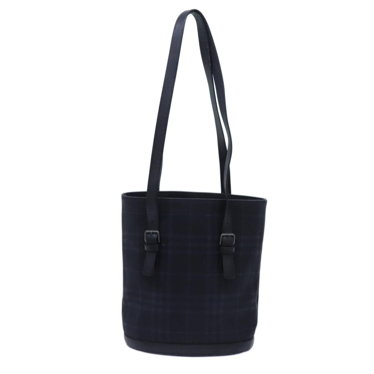 Burberry Nova Check Shoulder Bag Canvas Navy Auth 72748