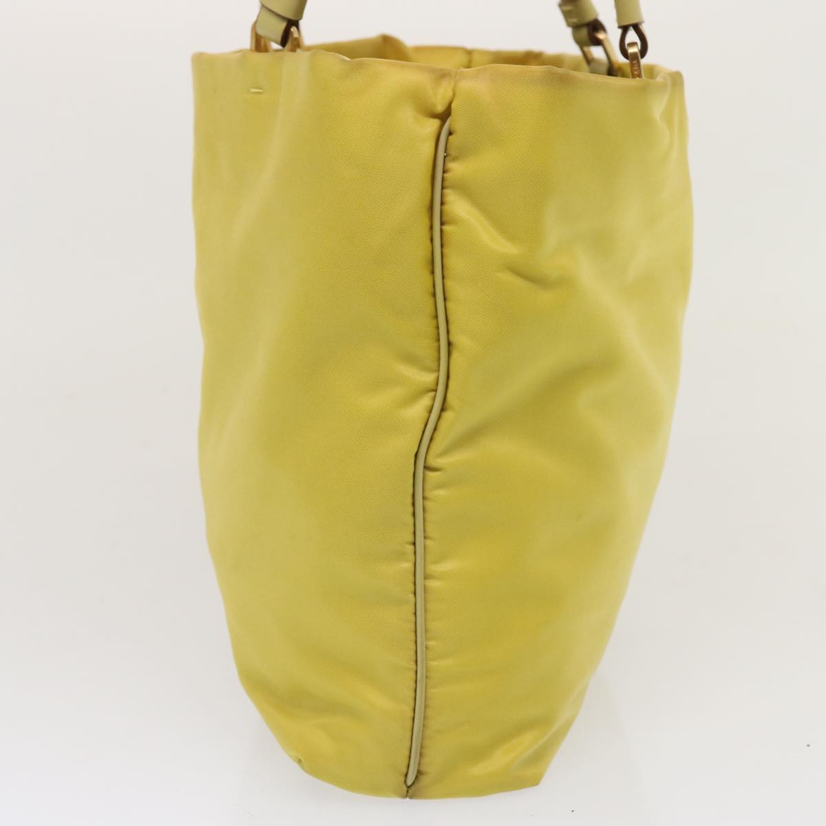 PRADA Tote Bag Nylon Yellow Auth 73333