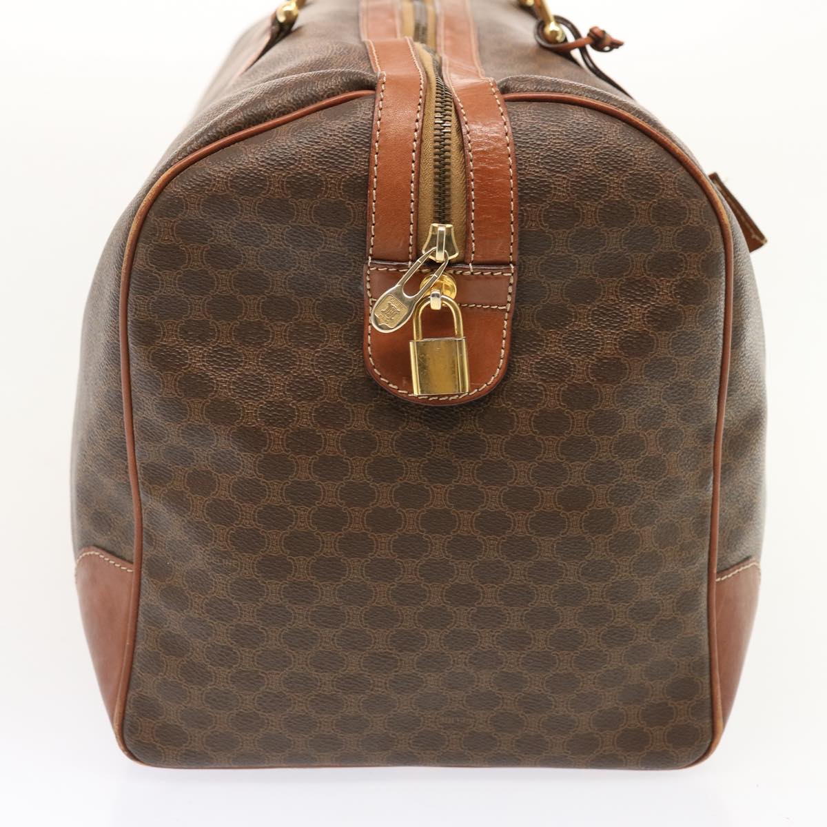 Luxury CELINE Macadam Canvas Boston Bag PVC Brown 73343