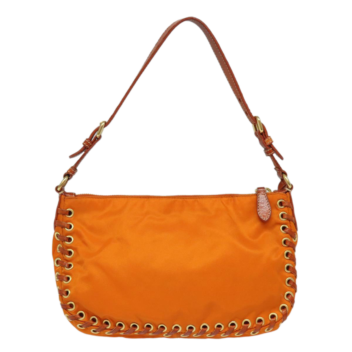 PRADA Accessory Pouch Nylon Orange Auth Luxury Handbag