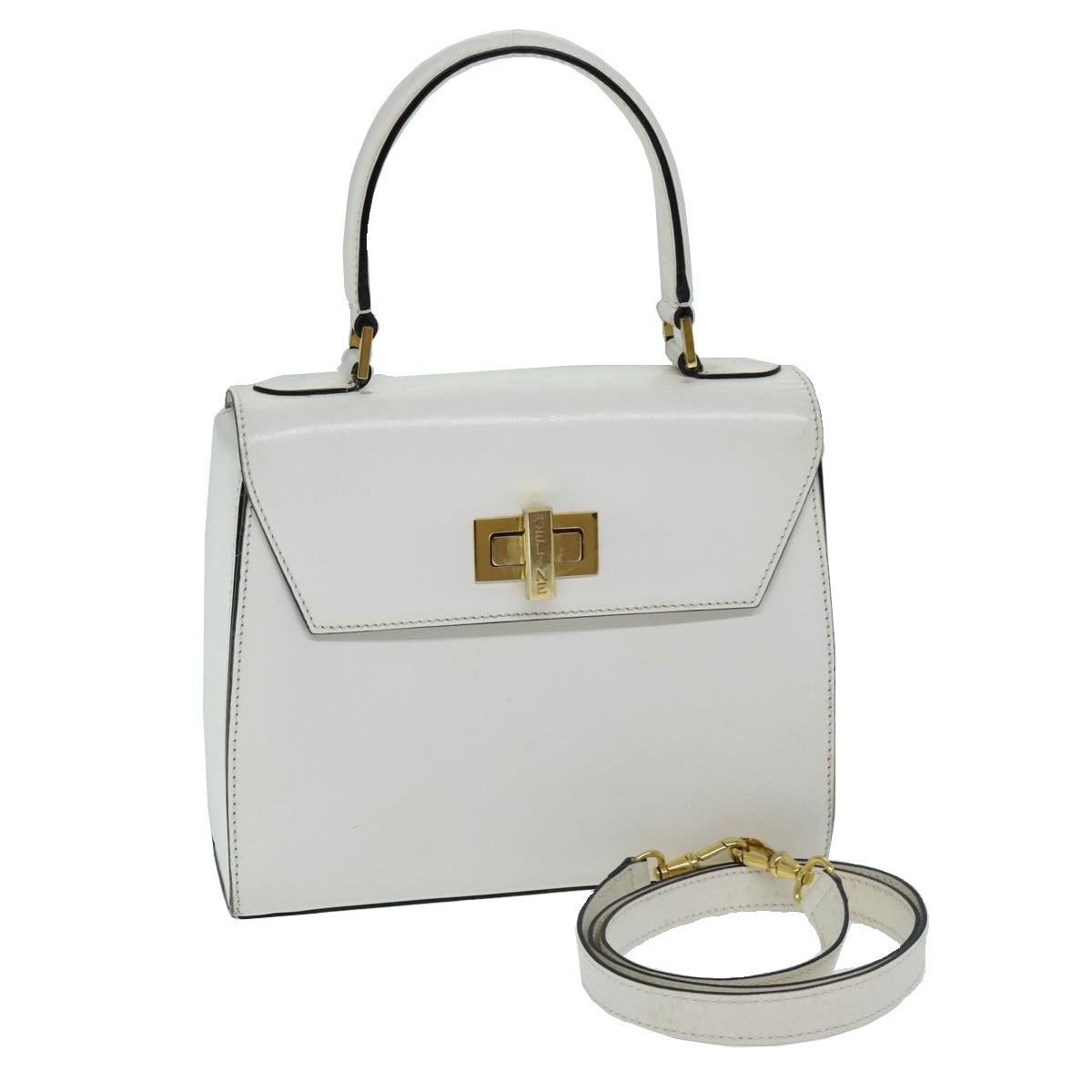 Luxury CELINE Hand Bag Leather 2way Whe 73590