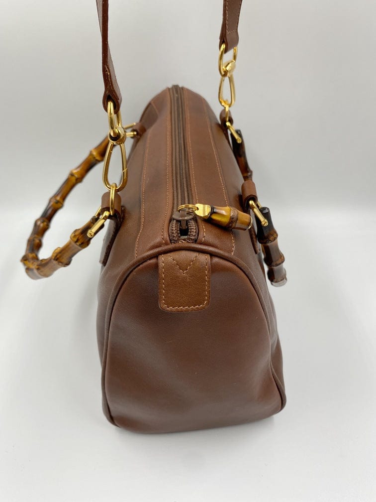 Gucci Bamboo Brown Leather Shoulder Bag