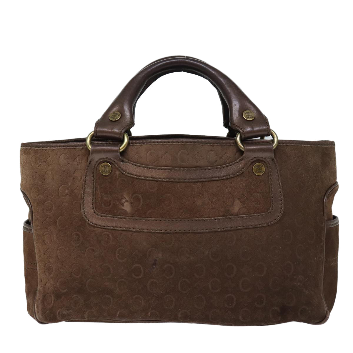 Luxury CELINE C Macadam Canvas Hand Bag Brown 74222