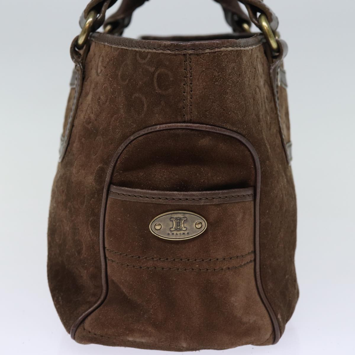 Luxury CELINE C Macadam Canvas Hand Bag Brown 74222
