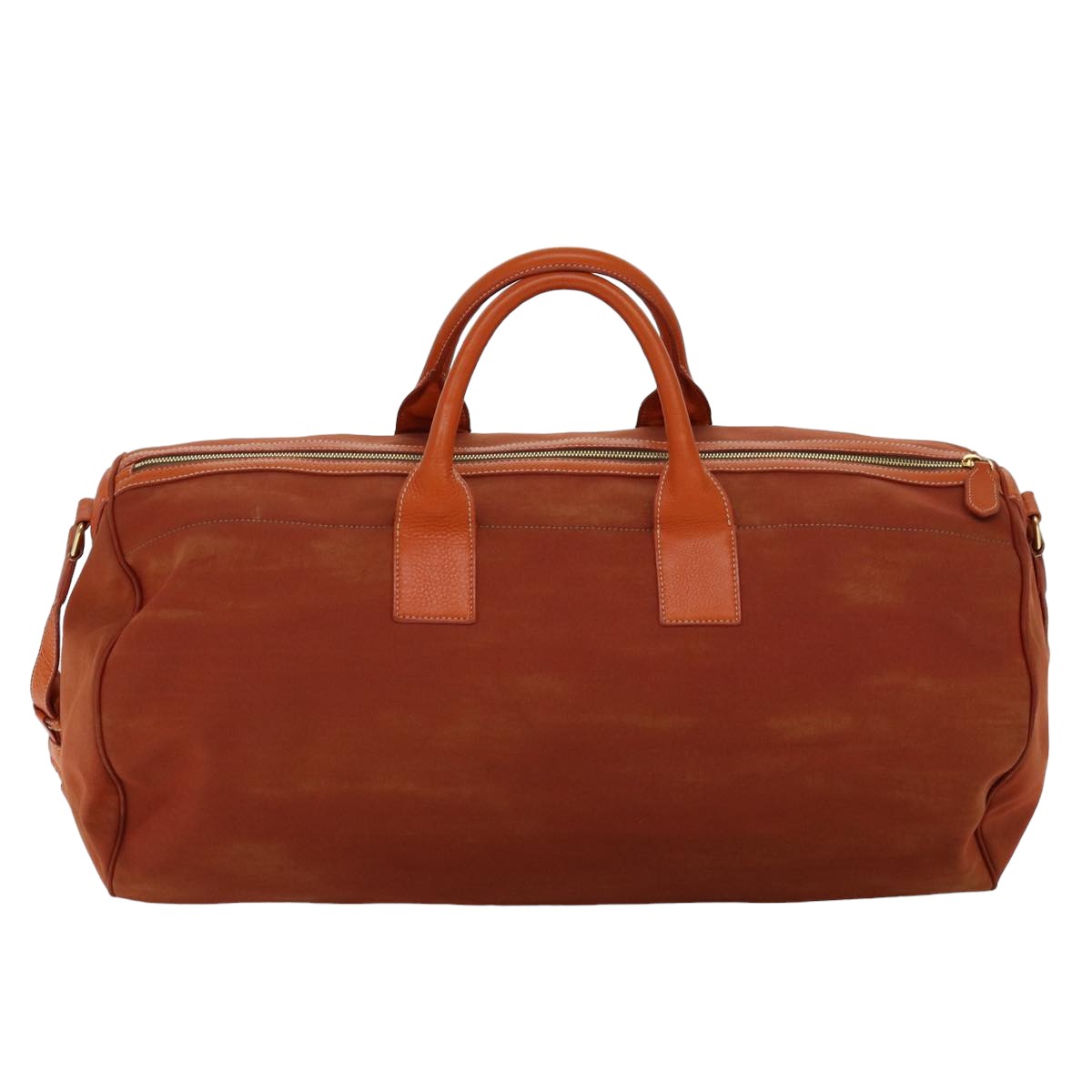 PRADA Boston Bag Canvas 2way Orange Auth 74405
