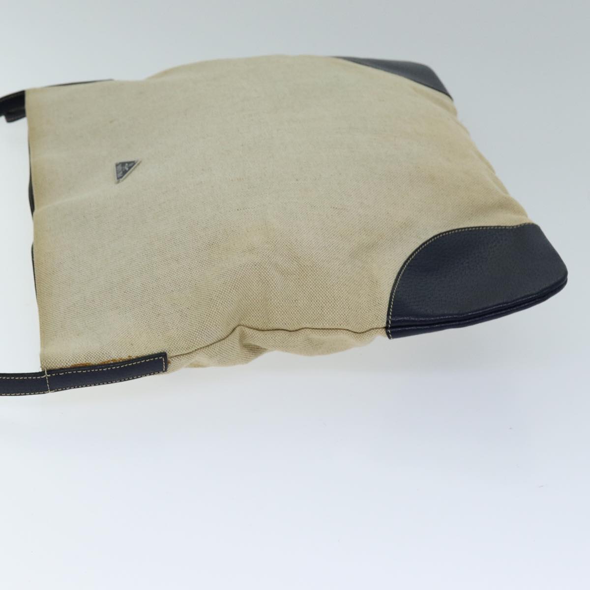 PRADA Shoulder Bag Canvas Beige Auth 74475