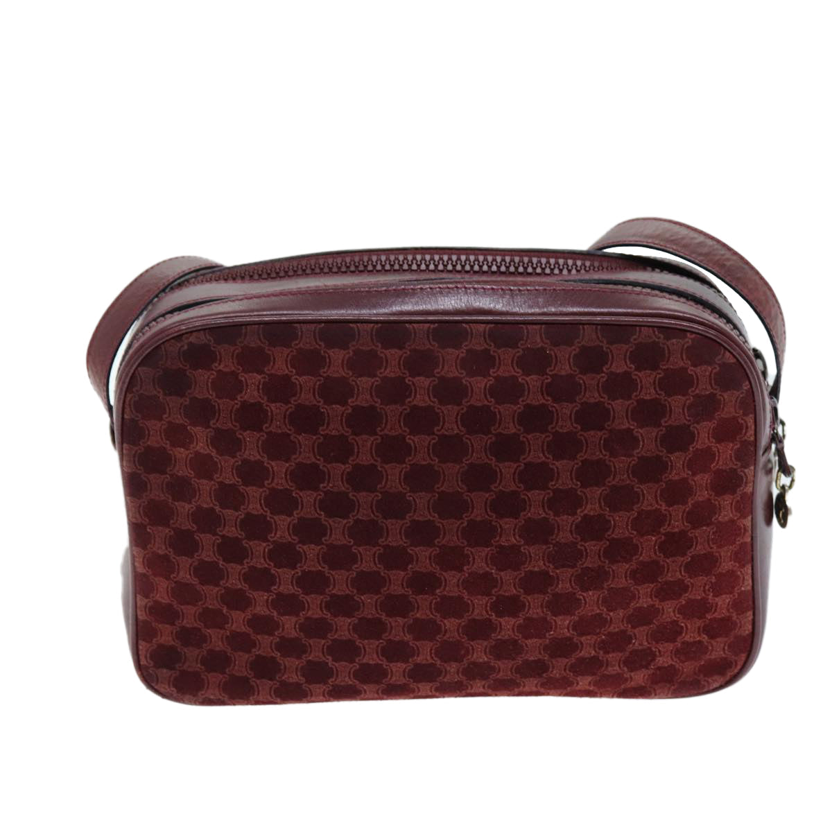 Luxury CELINE Macadam Canvas Shoulder Bag Bordeaux 74595