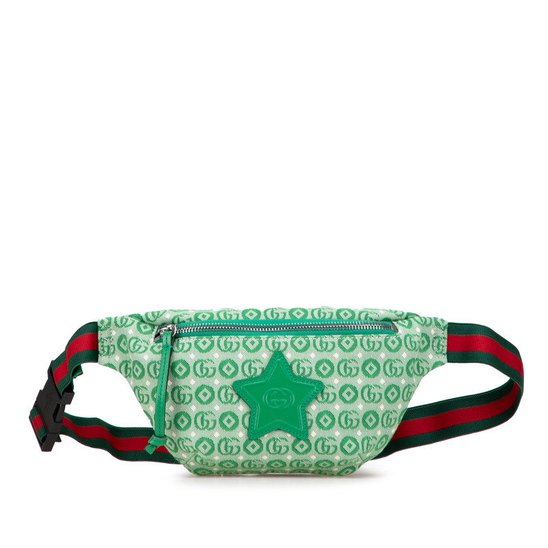 Gucci GG logo star Canvas Leather Waist Bag