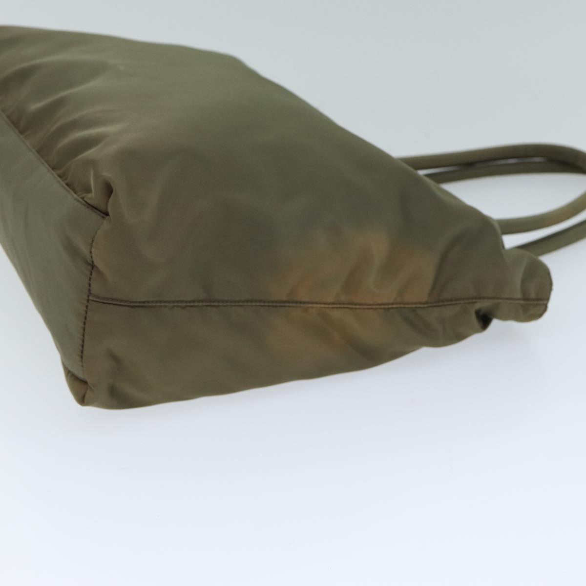 PRADA Hand Bag Nylon Khaki Auth 74857