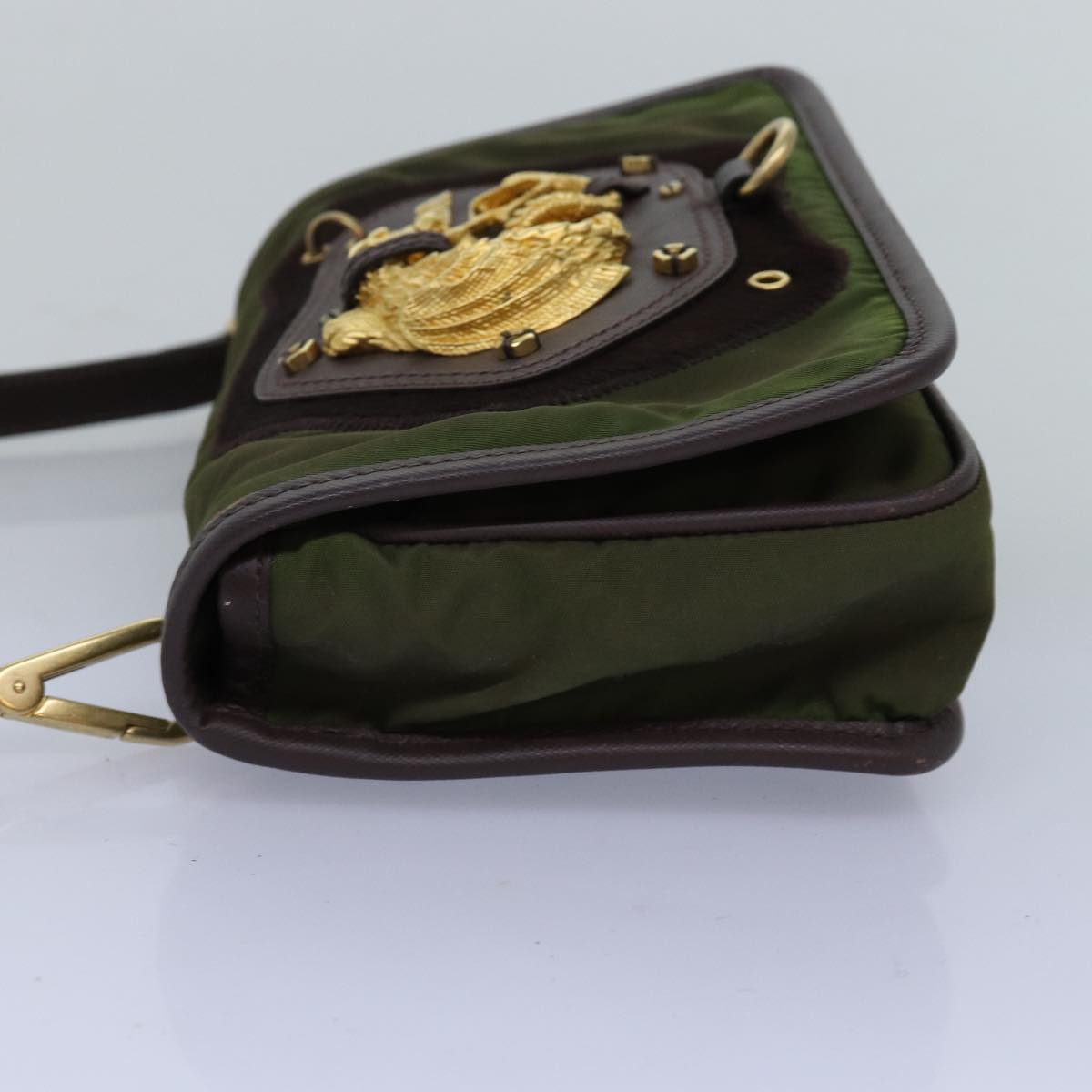 PRADA Shoulder Bag Nylon Khaki Auth 74960