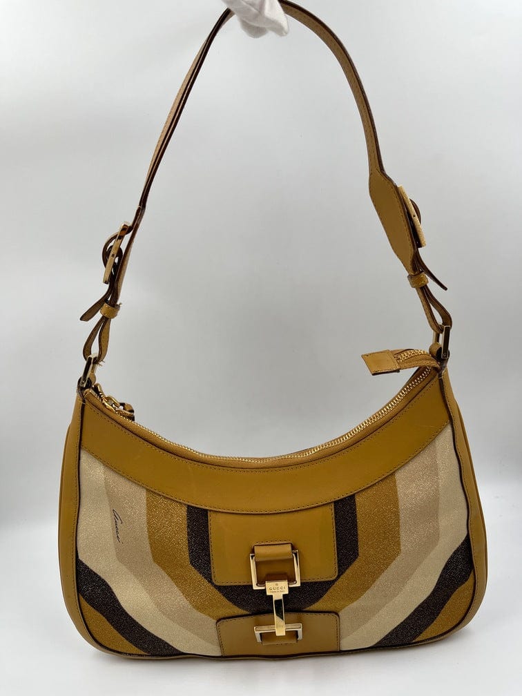 Gucci Jackie Leather Nylon Shoulder Bag Style 6