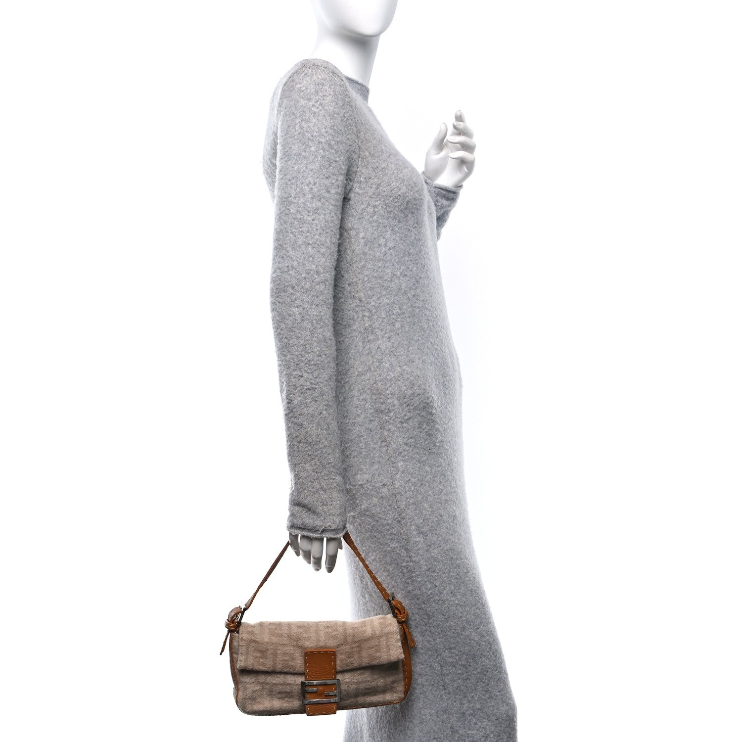 Fendi Cashmere Cuoio Romano Selleria Baguette Honey