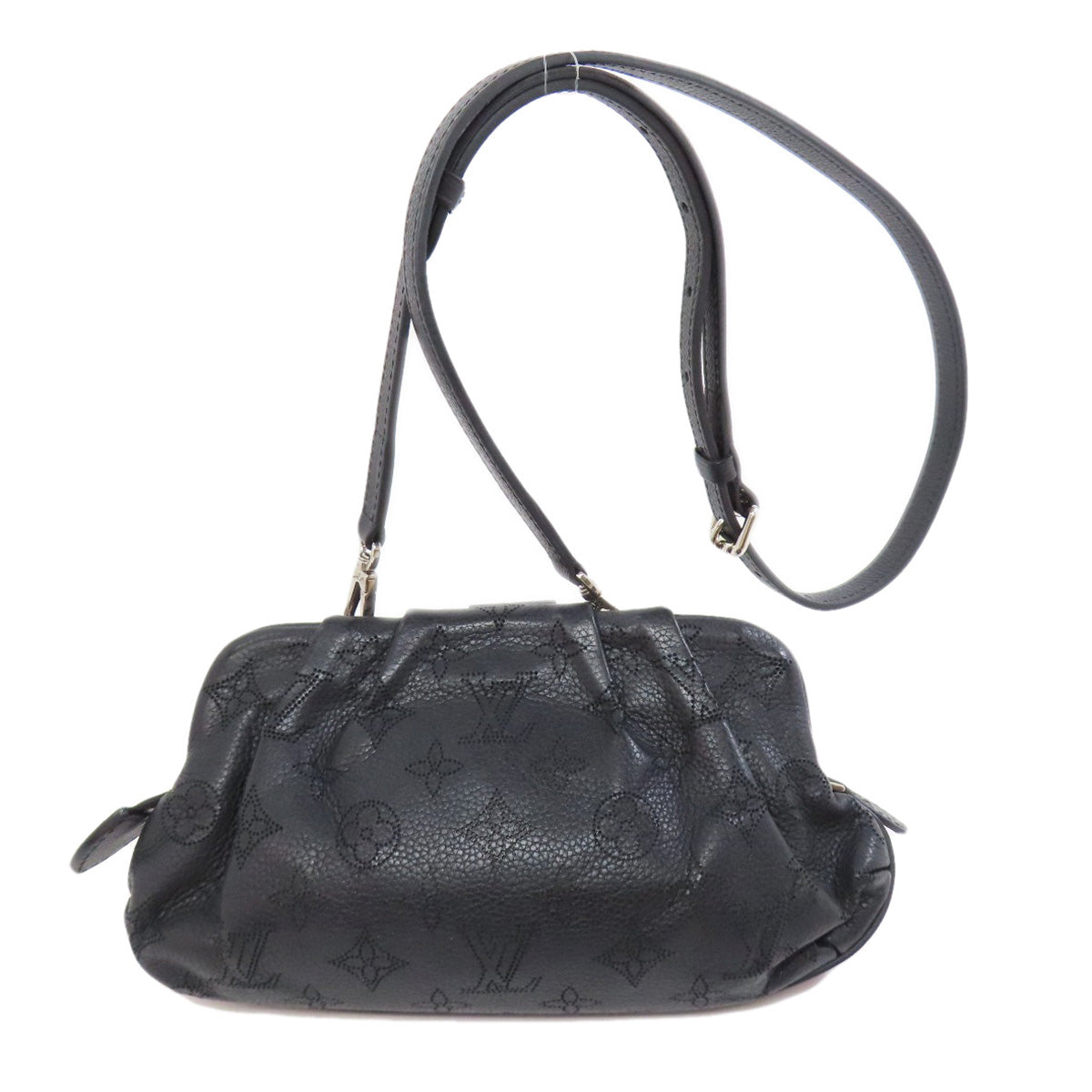 LOUIS VUITTON Shoulder Bag Mahina leather black Scala mini