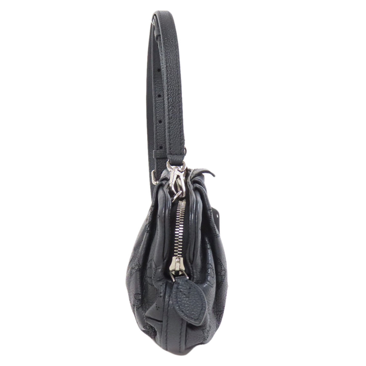 LOUIS VUITTON Shoulder Bag Mahina leather black Scala mini