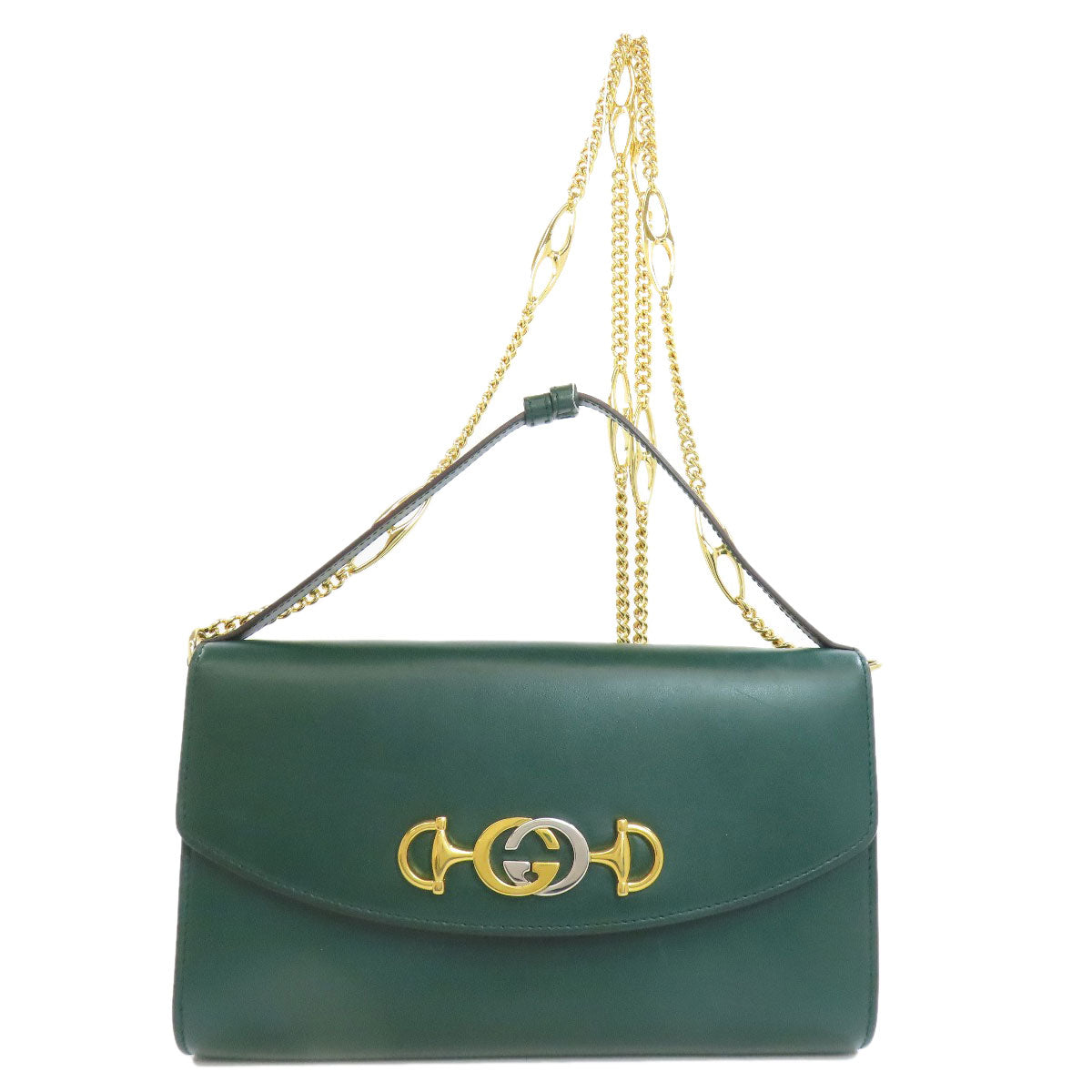 GUCCI Handbag 572375 Calfskin green Zumi ChainShoulder