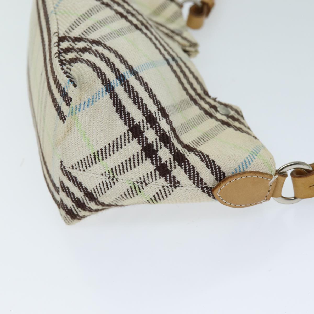 BURBERRY Nova Check Blue Label Shoulder Bag Canvas Beige Auth 75132