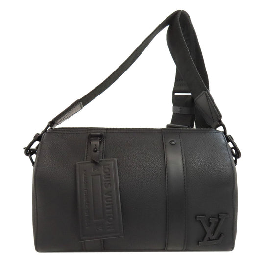 LOUIS VUITTON Shoulder Bag Calfskin black City Keepall