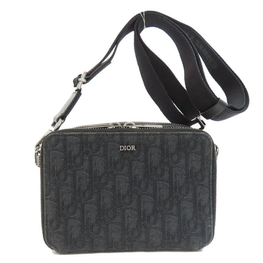 Christian Dior Shoulder Bag canvas black Oblique Women