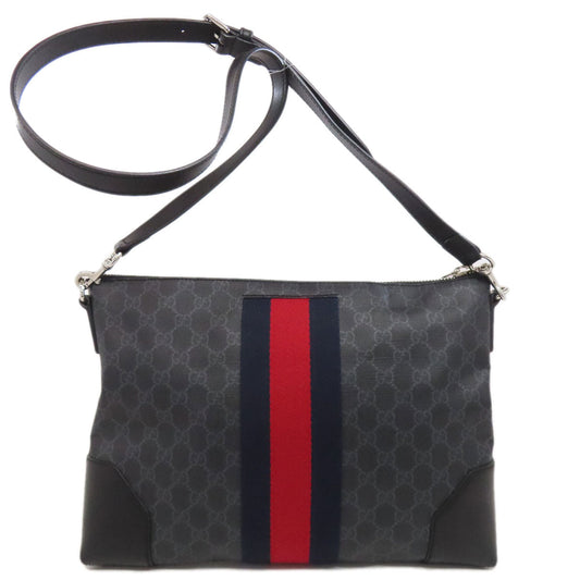 GUCCI Shoulder Bag 474139 PVC black GG Shelly line