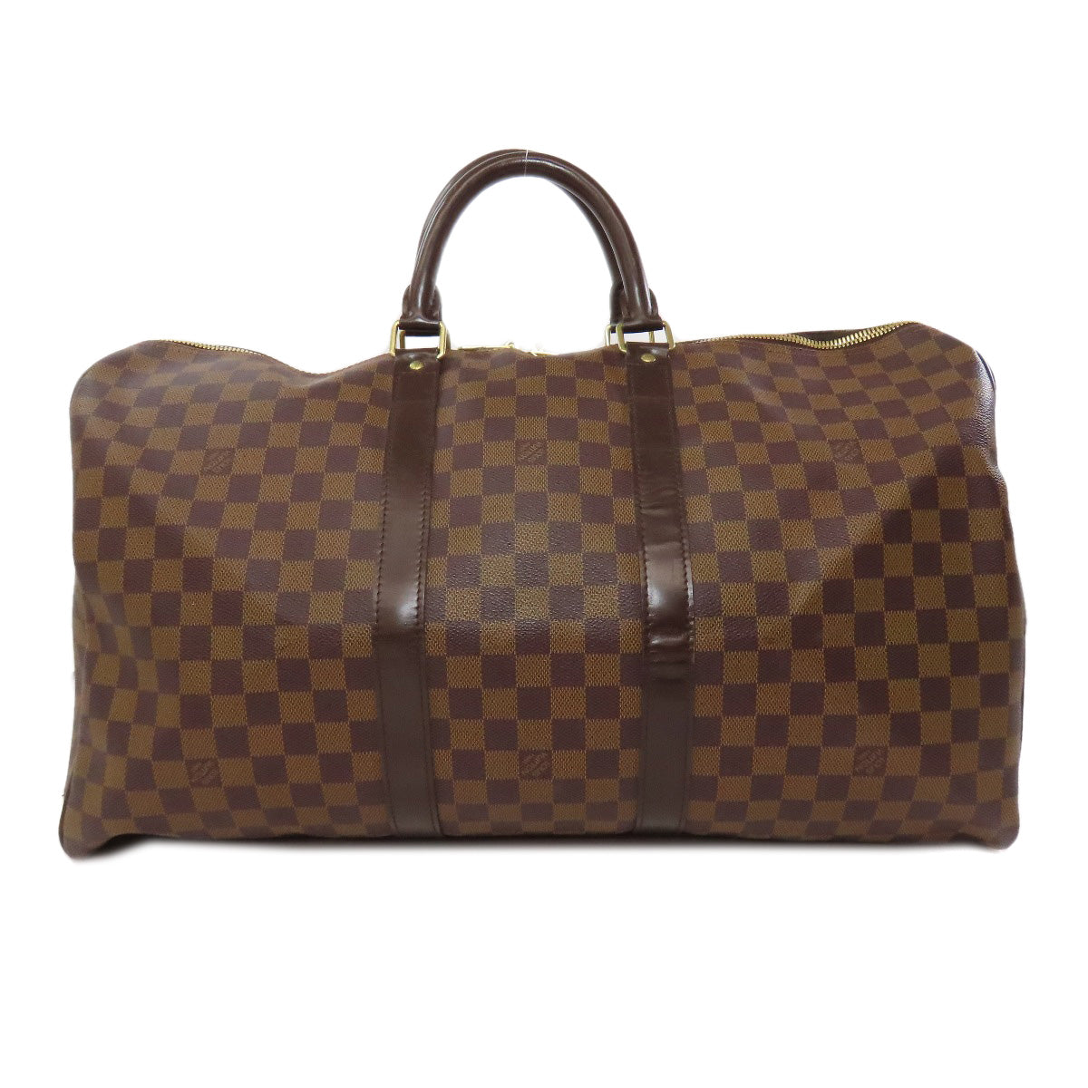 LOUIS VUITTON Boston Duffel bag Damier canvas Brown Keepall 50 Women