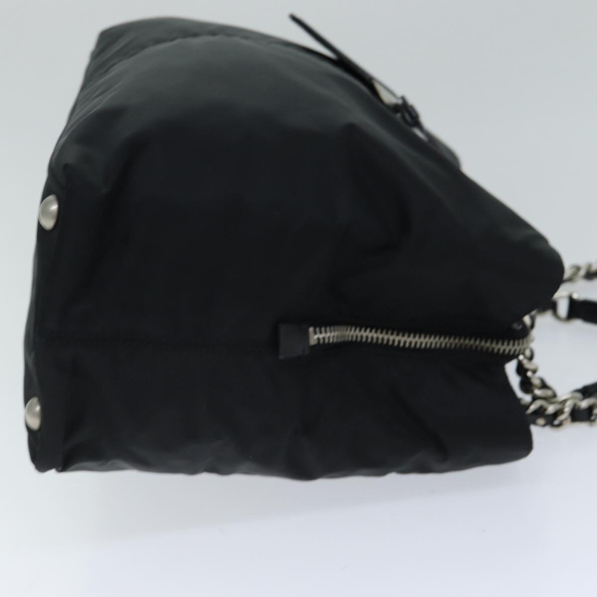 PRADA Tote Bag Nylon Black Auth 75367