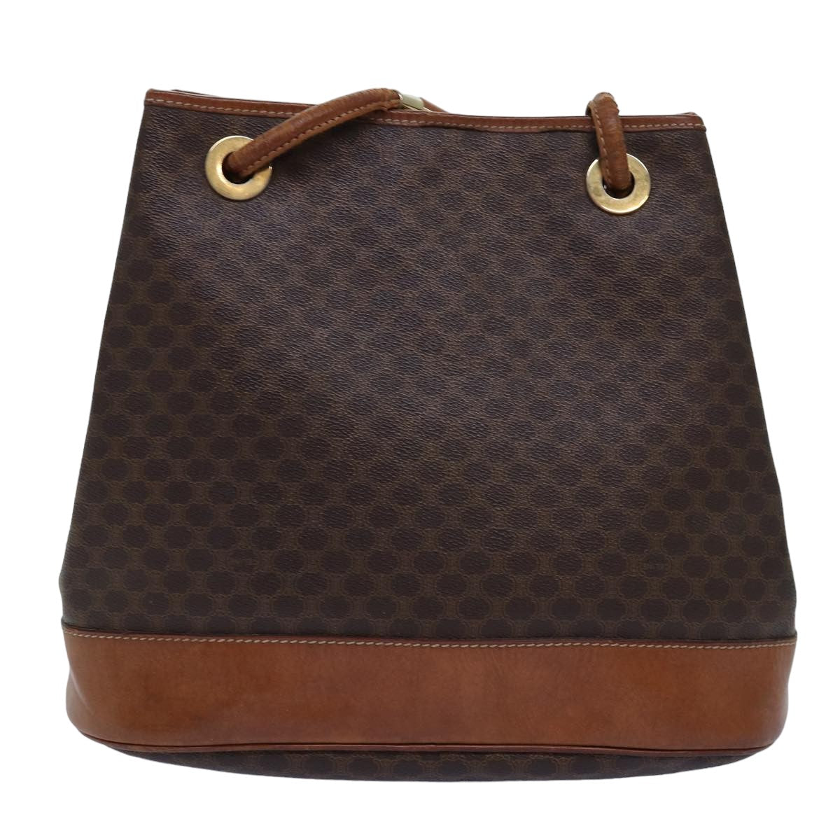 Luxury CELINE Macadam Canvas Shoulder Bag PVC Brown 75369